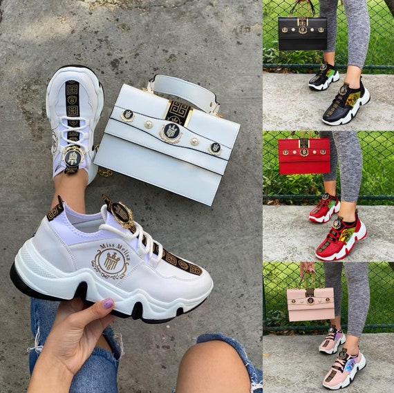 Miss Melisa Shoes and Bag Stylish Sneakers Bag Set Code S100 -  Israel