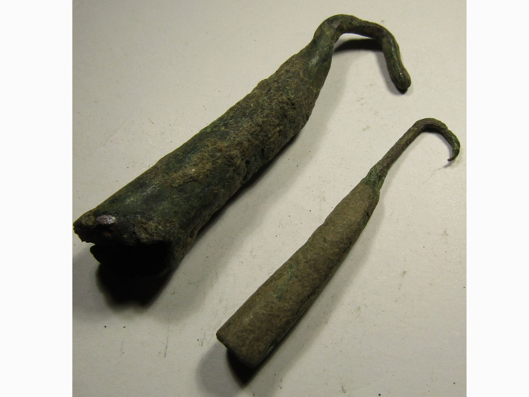 2 Medieval Bronze Fish Hooks Very Well Preserved Etsy