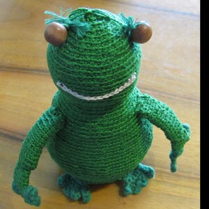 Handmade high quality knitted toy , Adorable frog!