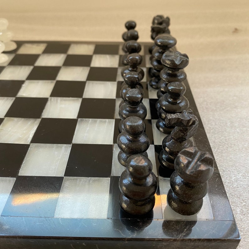 Onyx Chess Set Hand Carved Chess Pieces With 8 Inch Board Etsy