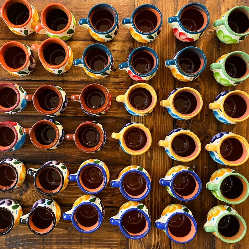 Set of 2 Jarritos Mexican Jarrito Handcrafted Clay Pottery Etsy