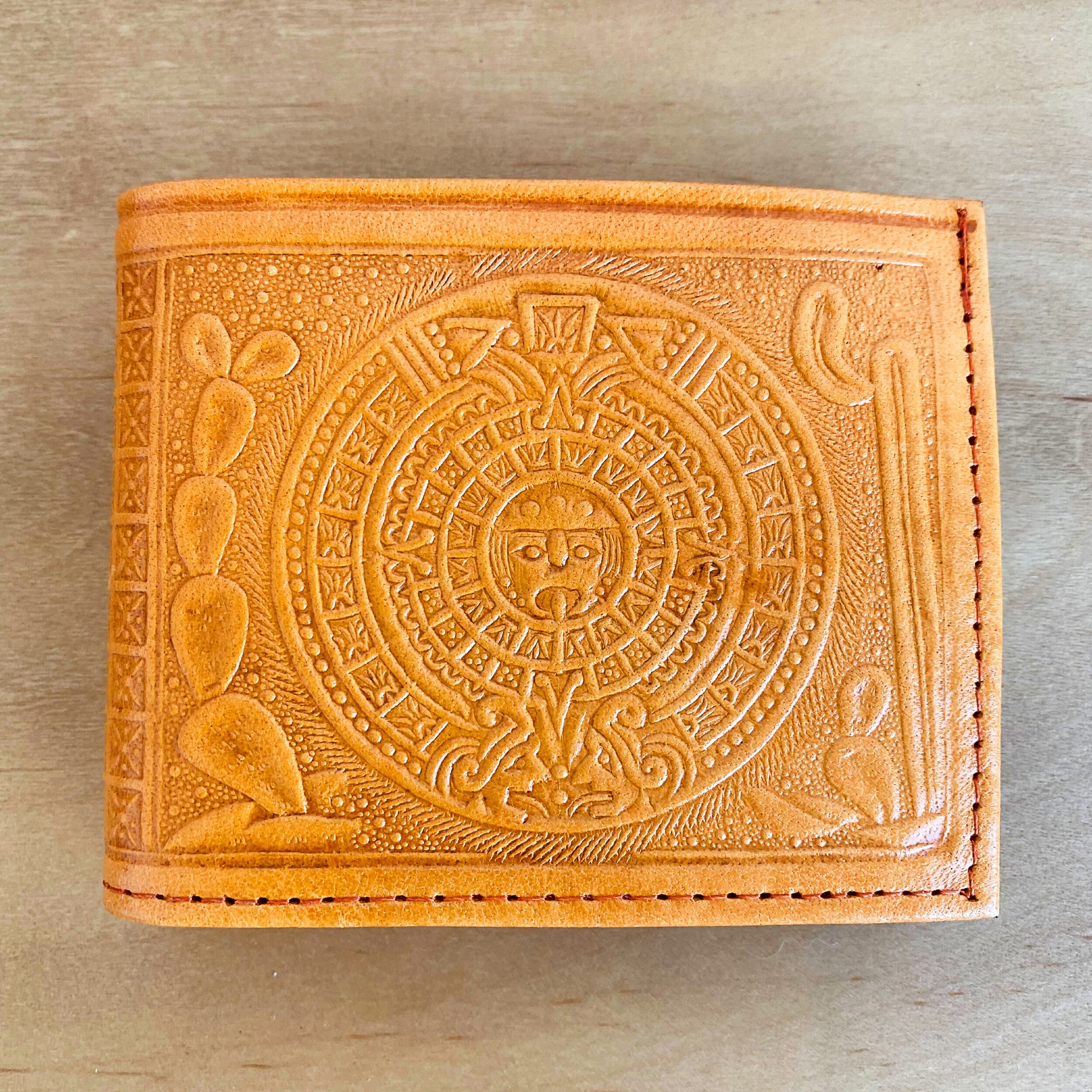 Mens Leather Wallet Handmade Embossed Leather Genuine Etsy