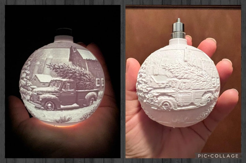3 Personalized Ornaments 3D Printed Lithophane Keepsake Etsy