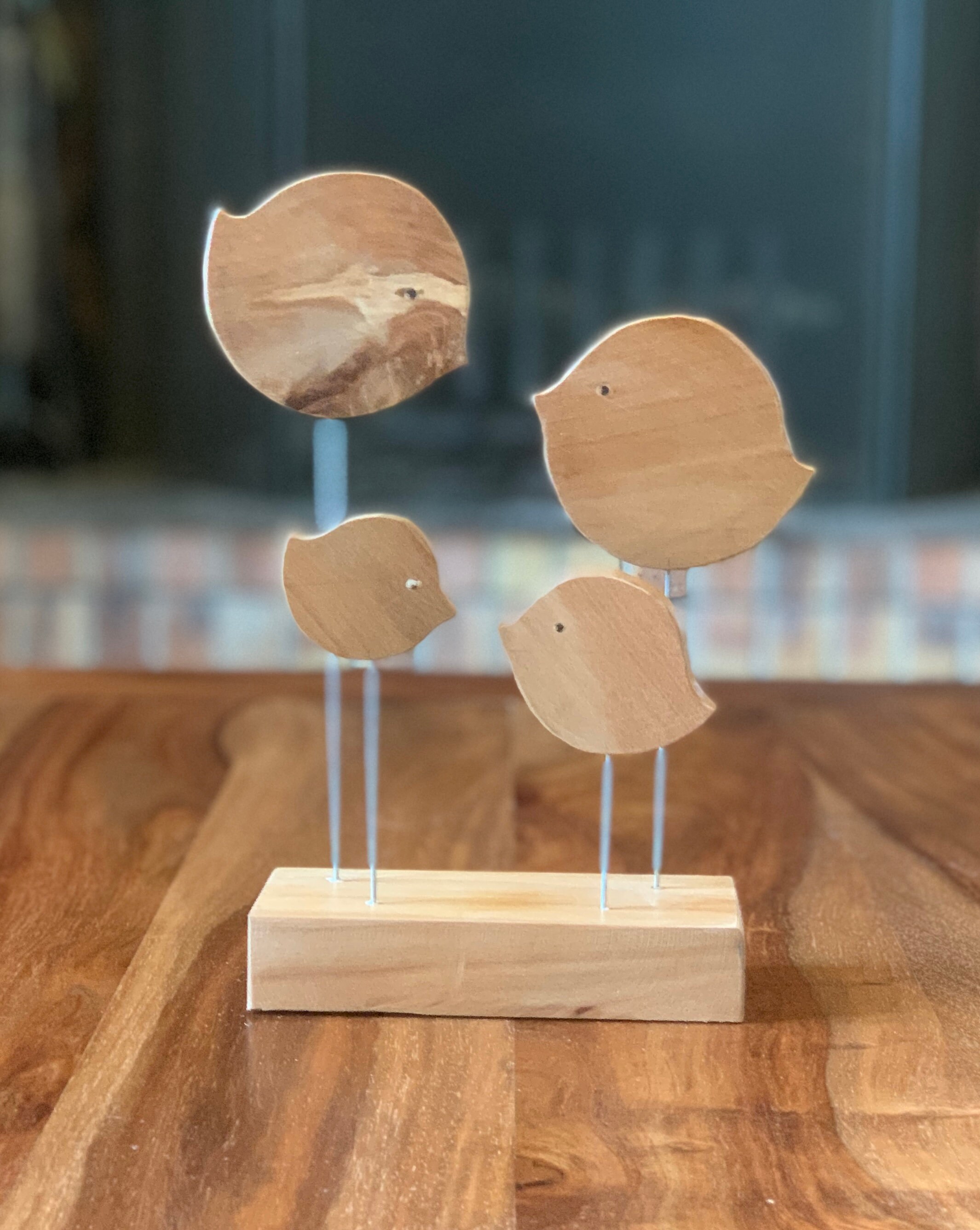 Sculpture Oiseaux Famille Décoration