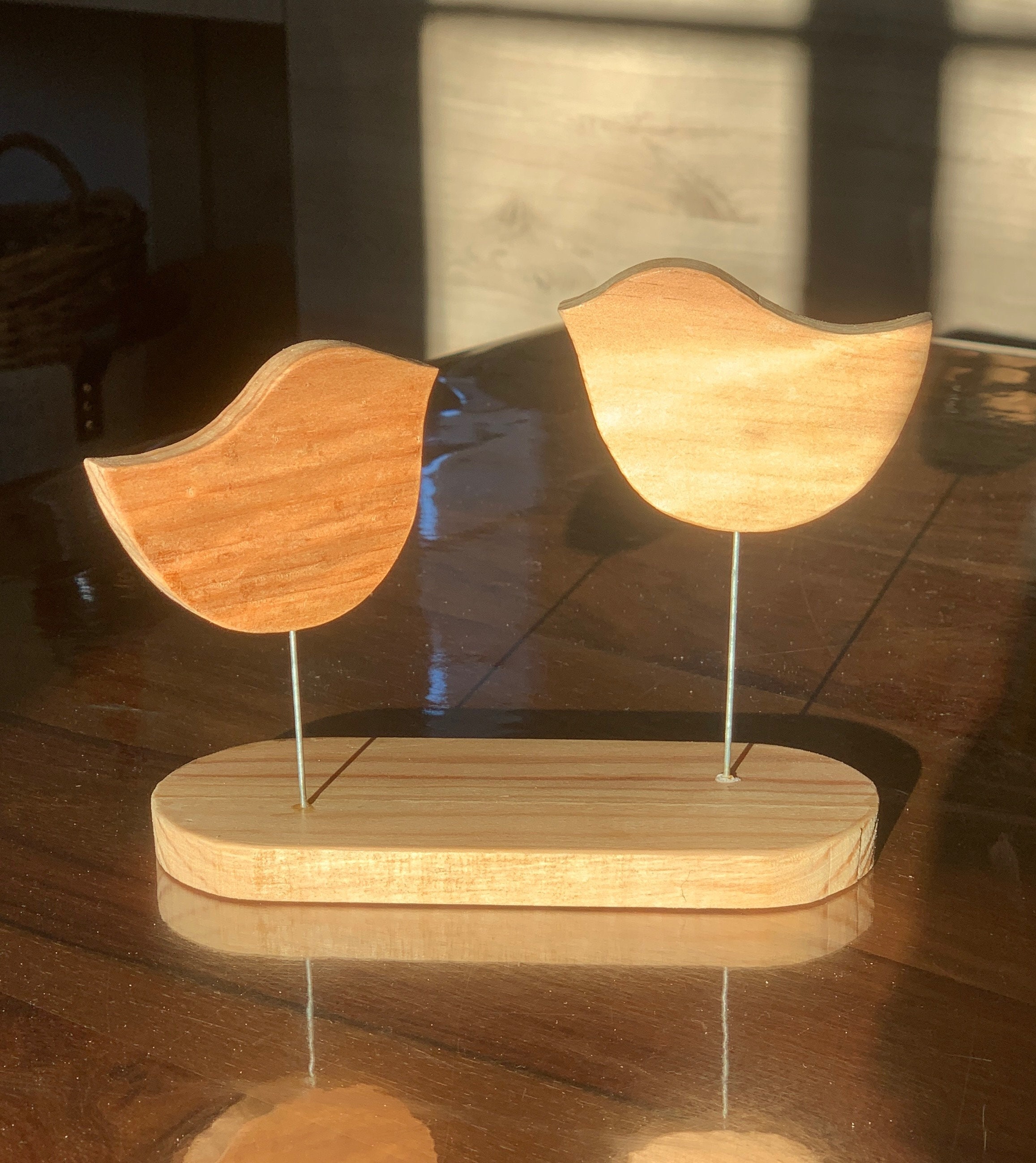 Création d'un Couple d'oiseaux Réalisé en Pin