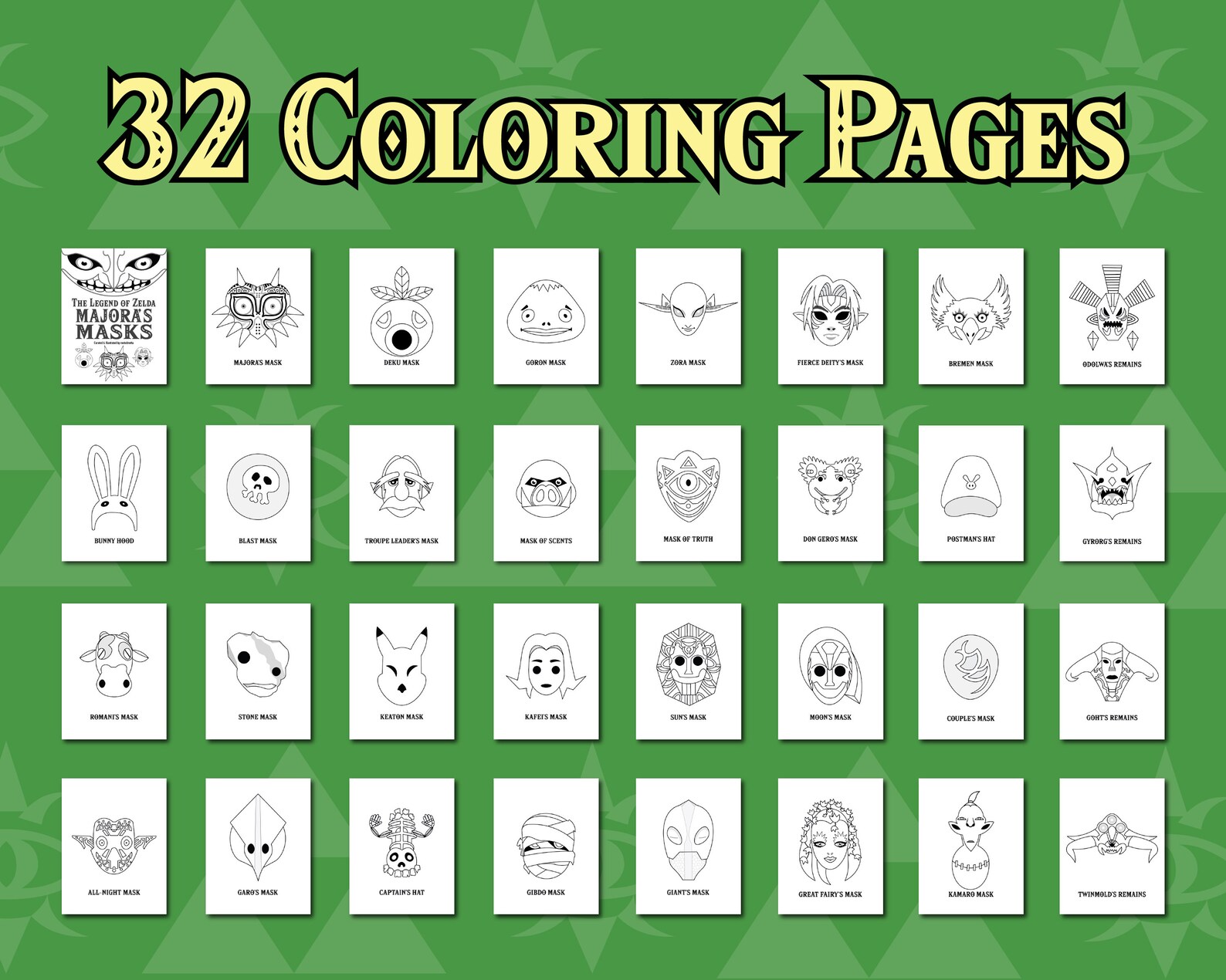 Majora's Mask Legend of Zelda Coloring Pages PDF Printable Download Fun ...