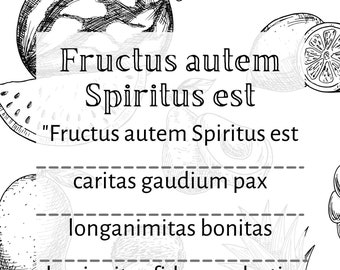 Fruit of the Spirit in Latin Single Page Printable