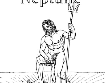 Neptune (Poseidon) Roman god printable