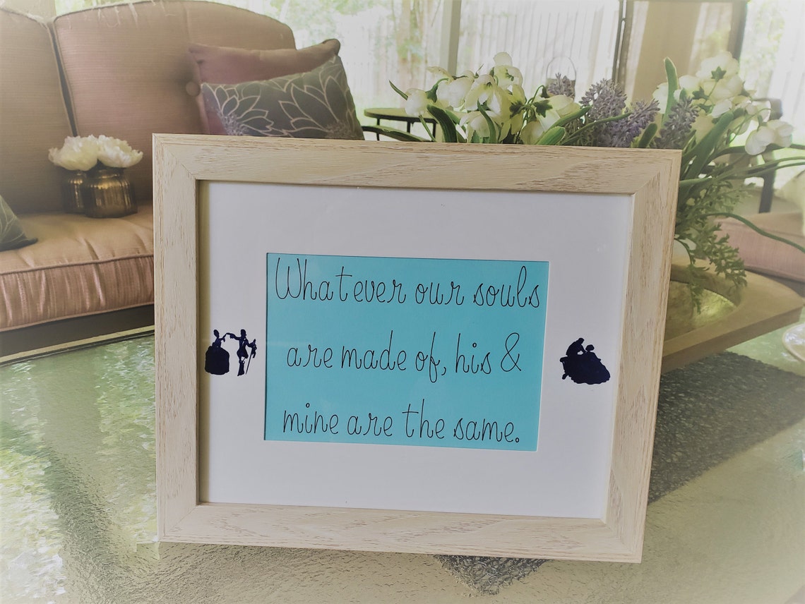 Framed Quote Art From Wuthering Heights the Novel Framed Quote Art for