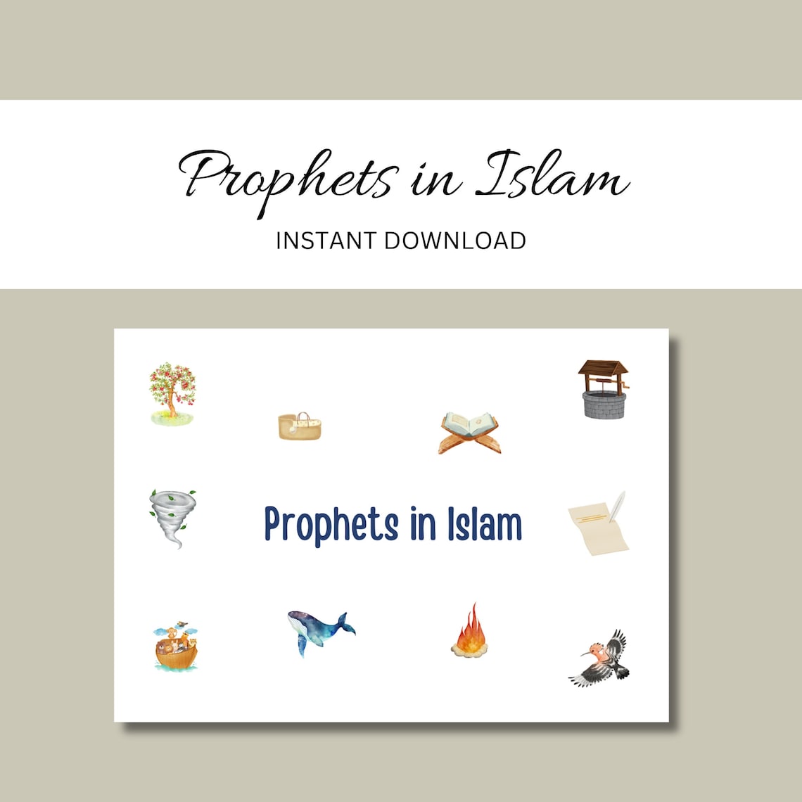 Prophets in Islam Cards for Kids Prophets Flashcards - Etsy