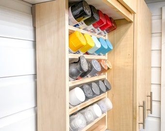 Spray Paint Storage Rack Woodworking Plans | Build Plans for Spray Paint Can Storage | Instructions for How to Build Spray Paint Storage