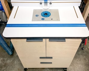 Router Table Cabinet Woodworking Plans | Build Plans for DIY Router Table | Instructions for How to Build a Router Table with Storage