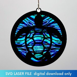 Meeresschildkröte Sonnenfänger Laser Cut Dateien - Meeresschildkröte Sonnenfänger Laser Cut Dateien - Meeresschildkröte SVG - Glowforge xTool Dateien