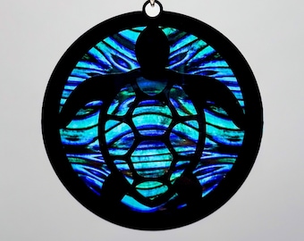 Laser Files for Sea Turtle Suncatcher - Sea Turtle Sun Catcher Laser Cut Files - Sea Turtle Ornament SVG - Glowforge xTool files