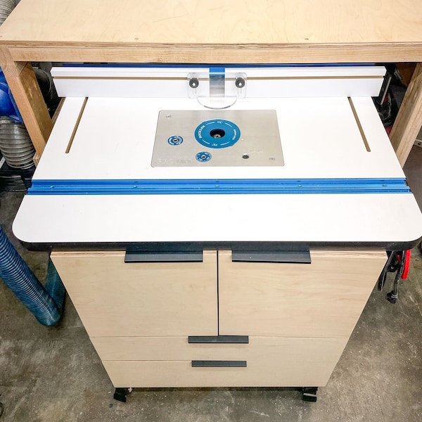 Router Table Cabinet Woodworking Plans | Build Plans for DIY Router Table | Instructions for How to Build a Router Table with Storage