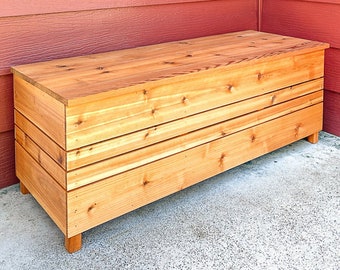 Outdoor Storage Box Woodworking Plans | Build Plans for DIY Outdoor Storage Bench | Instructions for How to Build a Porch Bench | DIGITAL