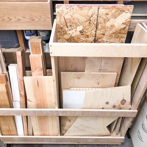 Lumber Cart Woodworking Plans | Build Plans for DIY Rolling Lumber Cart | Instructions for How to Build a Scrap Wood Lumber Storage Cart