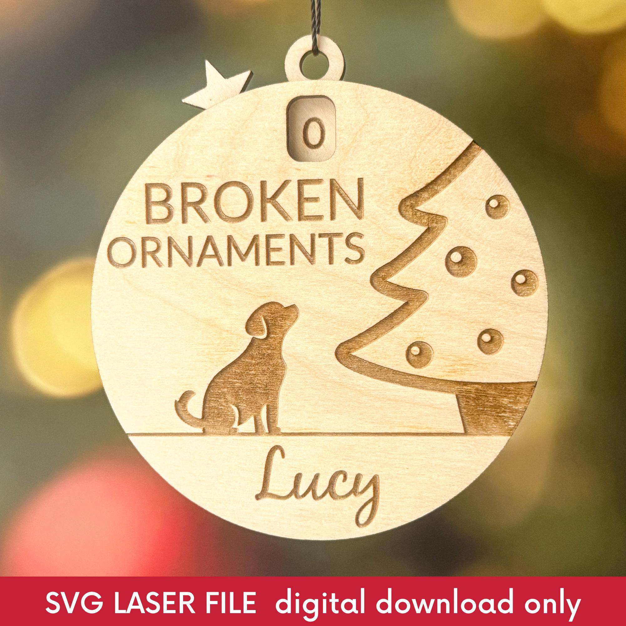 Christmas Countdown Ornament Laser Cut Files, Funny Dog Ornament SVG ...