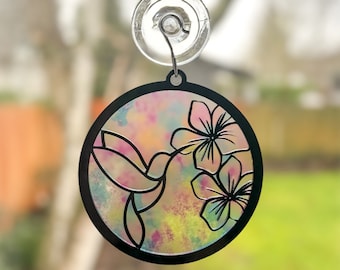 Laser Files for Hummingbird Suncatcher - Humming bird Sun Catcher Laser Cut Files - Hummingbird Ornament SVG - Glowforge xTool files