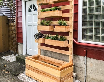 Vertical Planter Wall Woodworking Plans  | Tall Planter Build Plans | French Cleat Wall for Planter Boxes Instructions | Digital Download