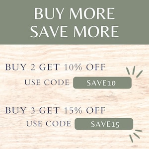 discount codes: buy 2 get 10% off with the code SAVE10 and buy 3 to get 15% off with the code SAVE15