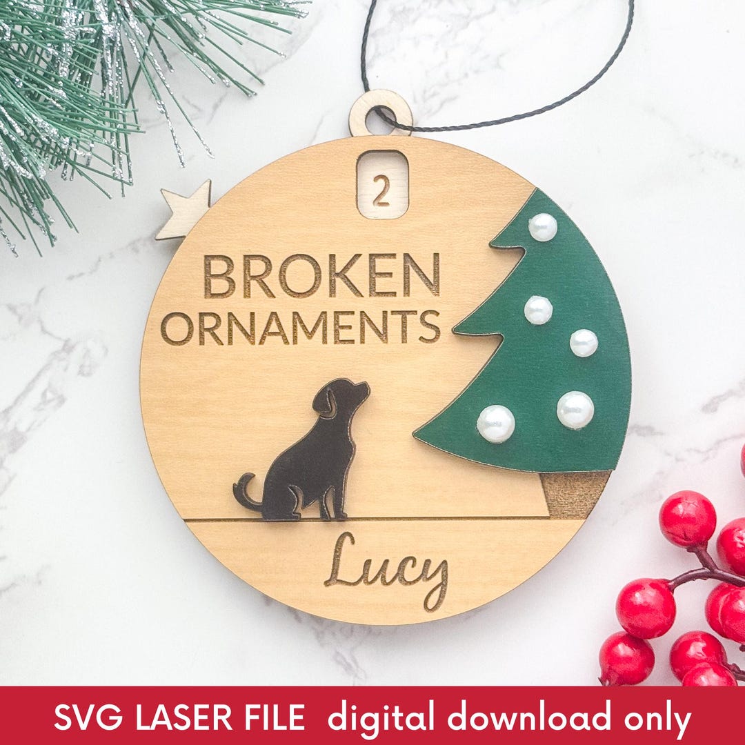 Christmas Countdown Ornament Laser Cut Files, Funny Dog Ornament SVG ...