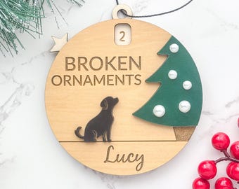 Christmas Countdown Ornament Laser Cut Files, Funny Dog Ornament SVG, Personalized Dog Ornament Glowforge Project, Gift for Dog Lovers