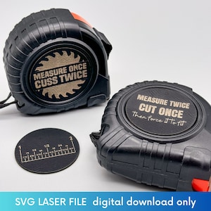 Grappige gepersonaliseerde meetlintontwerpen SVG-laserbestandbundel - aangepaste meetlintontwerpen - Glowforge lasergesneden bestanden - cadeau voor papa