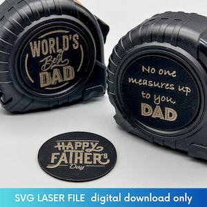 Vatertag personalisierte Maßband Designs SVG Laser File Bundle - Benutzerdefinierte Maßband Glowforge Laser Cut Files - Geschenk für Papa