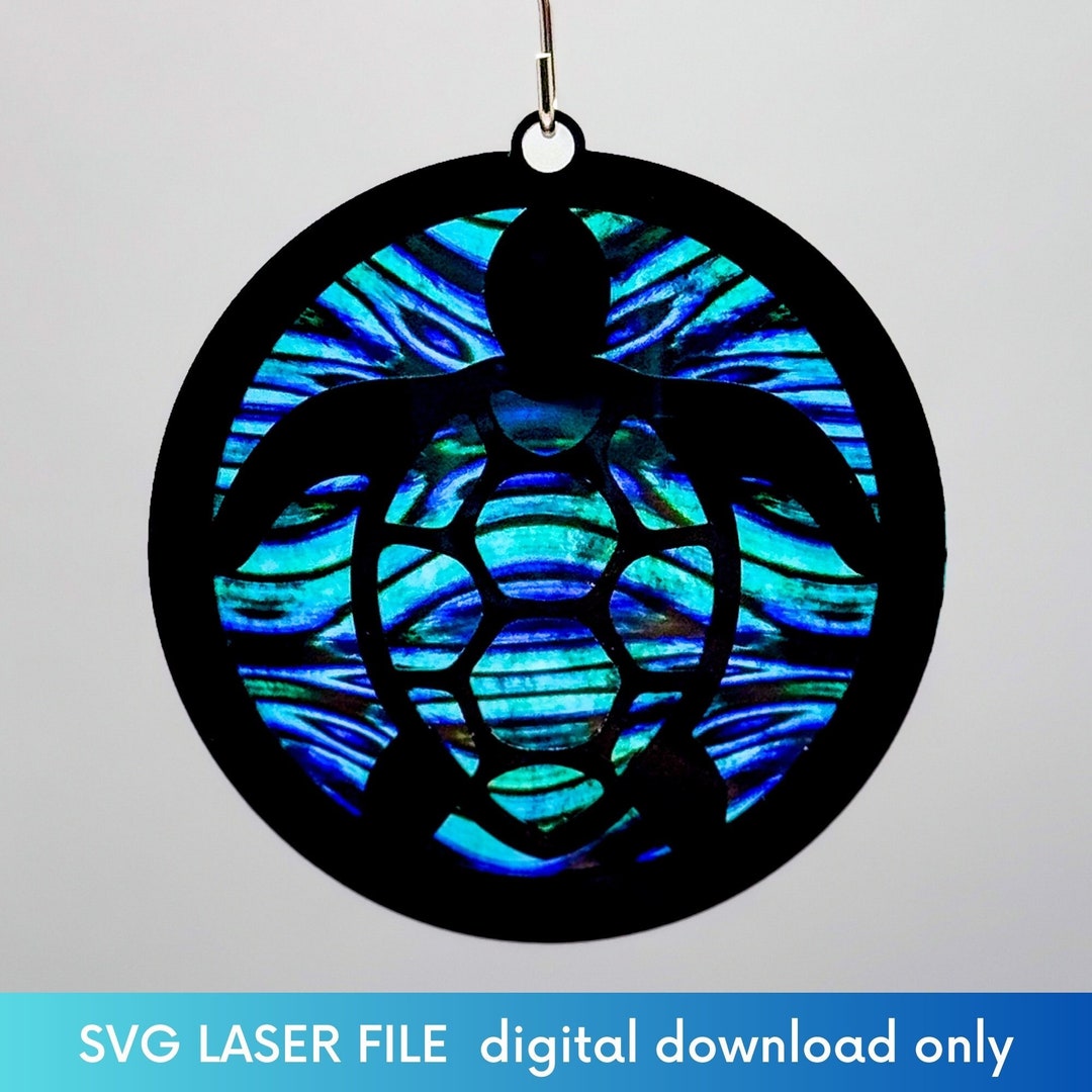 Laser Files for Sea Turtle Suncatcher - Sea Turtle Sun Catcher Laser ...