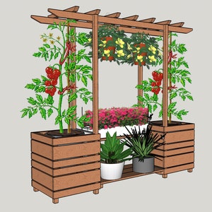 DIGITAL Outdoor Plant Stand with Arbor Printable Woodworking Plans image 2