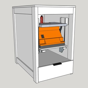 3D model of DIY workbench with tool storage