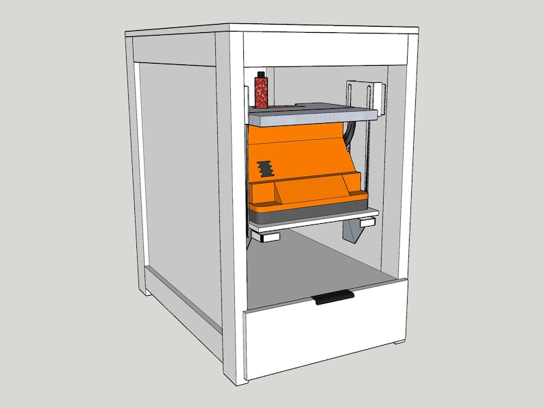 3D model of DIY workbench with tool storage