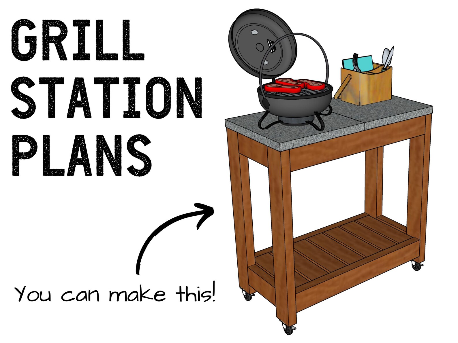 Ooni Pizza Oven Table / Grill Station With Concrete Top Etsy