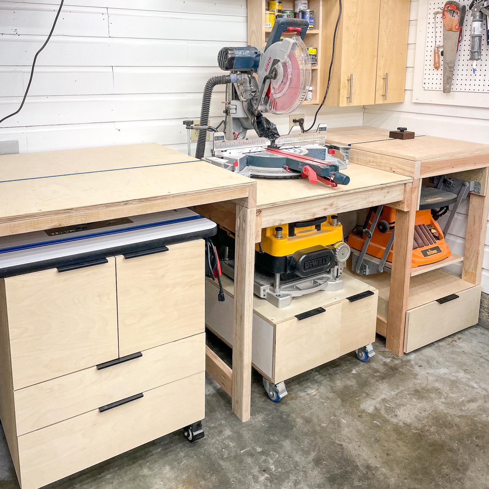 Miter Saw Station Bundle of 4 Printable Woodworking Plans 