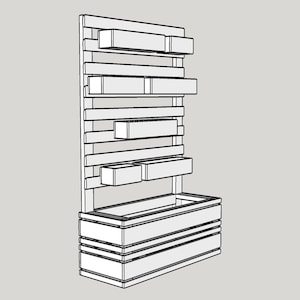 Vertical Planter Wall Woodworking Plans, Tall Planter Build Plans, Large Herb Garden Privacy Screen Instructions, Digital Download PDF image 7