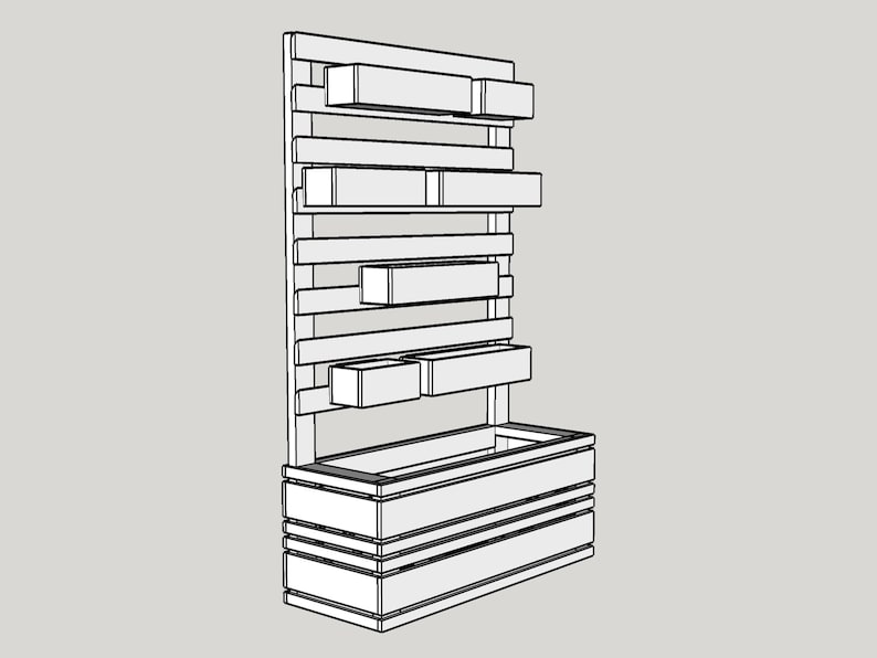 Vertical Planter Wall Woodworking Plans, Tall Planter Build Plans, Large Herb Garden Privacy Screen Instructions, Digital Download PDF image 7