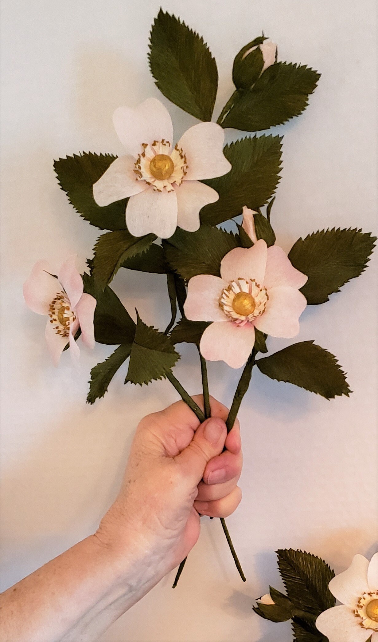 Crepe Paper Wild Rose Die wilde Rose hat Blüten mit einem Etsy