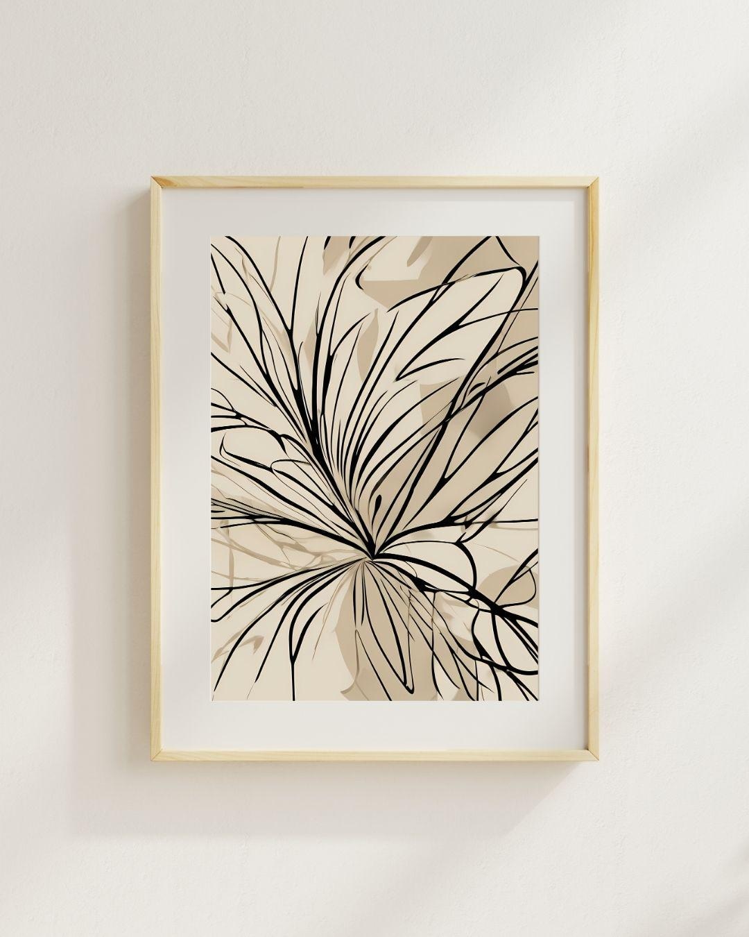Minimalist Botanical Line Art | Neutral Toned Abstract Wall Print ...