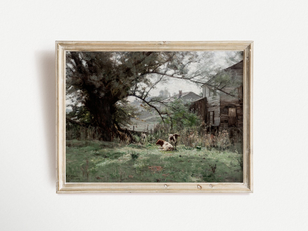 Vintage Landscape Painting Rustic Printable Art Countryside Print 19th ...