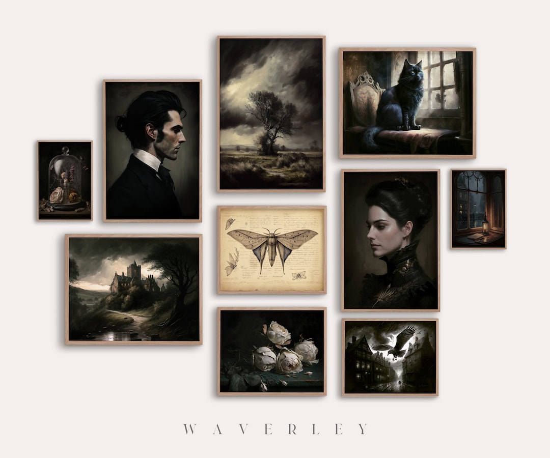 Dark Academia Prints, Gallery Wall Art, Set of 10, Moody Gothic ...