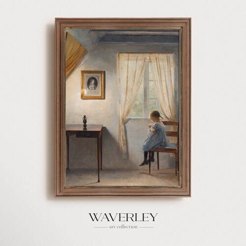 Vintage Nursery Art Painting of a Little Girl Antique Etsy