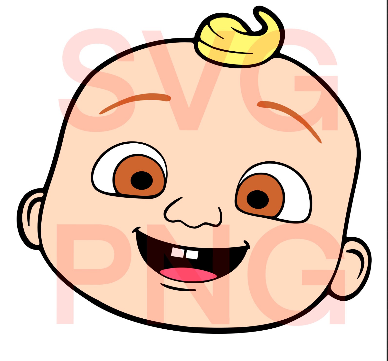 Cocomelon inspired JJ face svg png jpeg pdf easy to use/layer | Etsy