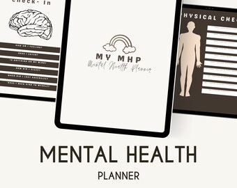 Digitaler Planer für psychische Gesundheit, Arbeitsbuch - Planer für psychische Gesundheit, Anxiety Tracker, psychische Gesundheit für Männer, Frauen, Jugendliche