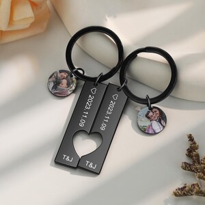 Custom Photo Keychain for Couple, Gift for Couple, Valentine&#39;s Day Gift, Anniversary Gift