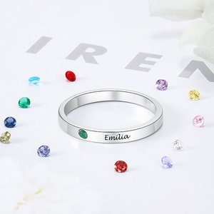 Birthstone Rings, Family Name Rings, Personalised Name Rings, Stacking Rings, Statement Rings, Mother's Day Gift, Gift For Her