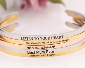 Personalized Bracelet, Custom Bracelet, Personalized Jewelry, Inspirational Gift, Mother's day Gift, Mom bracelet, grandmother gift