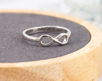 Anéis do Infinito, Anéis Marcantes, Anel do Infinito Prateado, Anéis Gravados, Anéis Personalizados, Presente para Ela, Presente de Dia dos Namorados