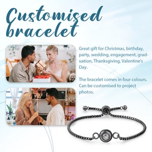 Personalised Photo Projection Bracelet, Custom Photo bracelet, Memorial Bracelet, Boyfriend Gift, Valentine Gift for Her, Gift For Her image 3