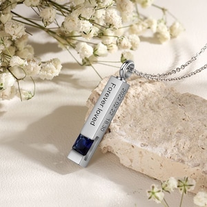 Personalised Cylinder Cremation Jewelry for Ashes, Urn Necklace, Memorial Necklace, Cremation Jewelry for Human or Pet Ashes